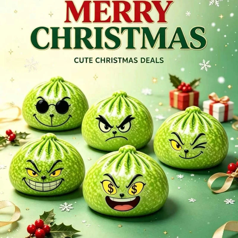 Merry Christmas Grinch Dumpling Squishy