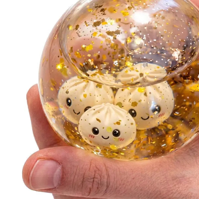 Golden Glitter Dumpling Squishy