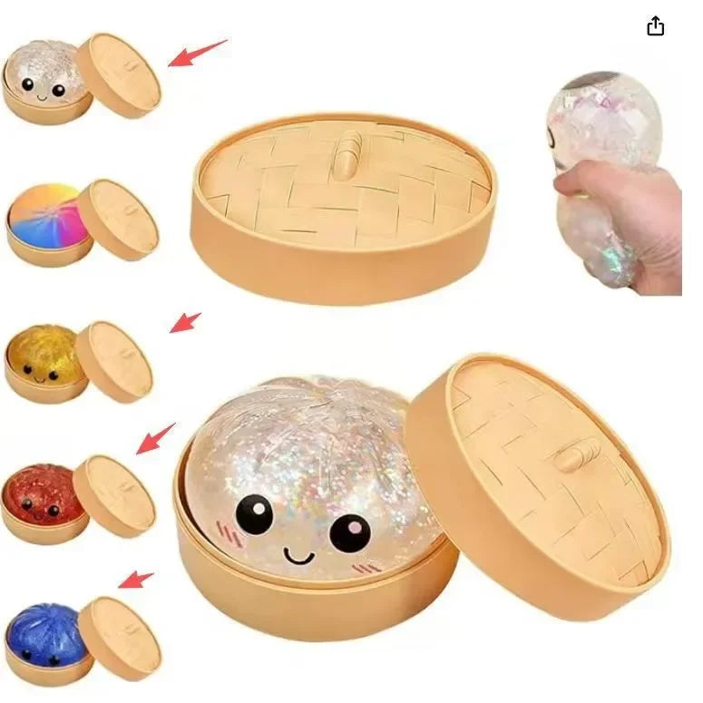 Golden Glitter Dumpling Squishy