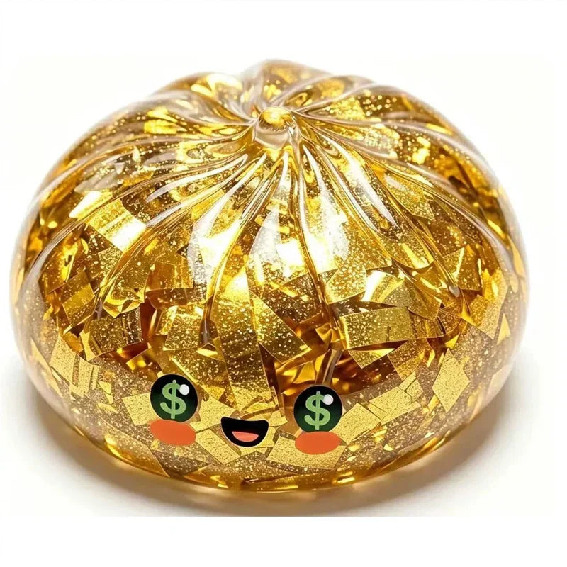 Golden Glitter Dumpling Squishy